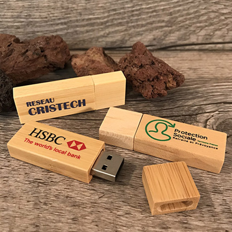 Clé usb carte personnalisée en bois écologique